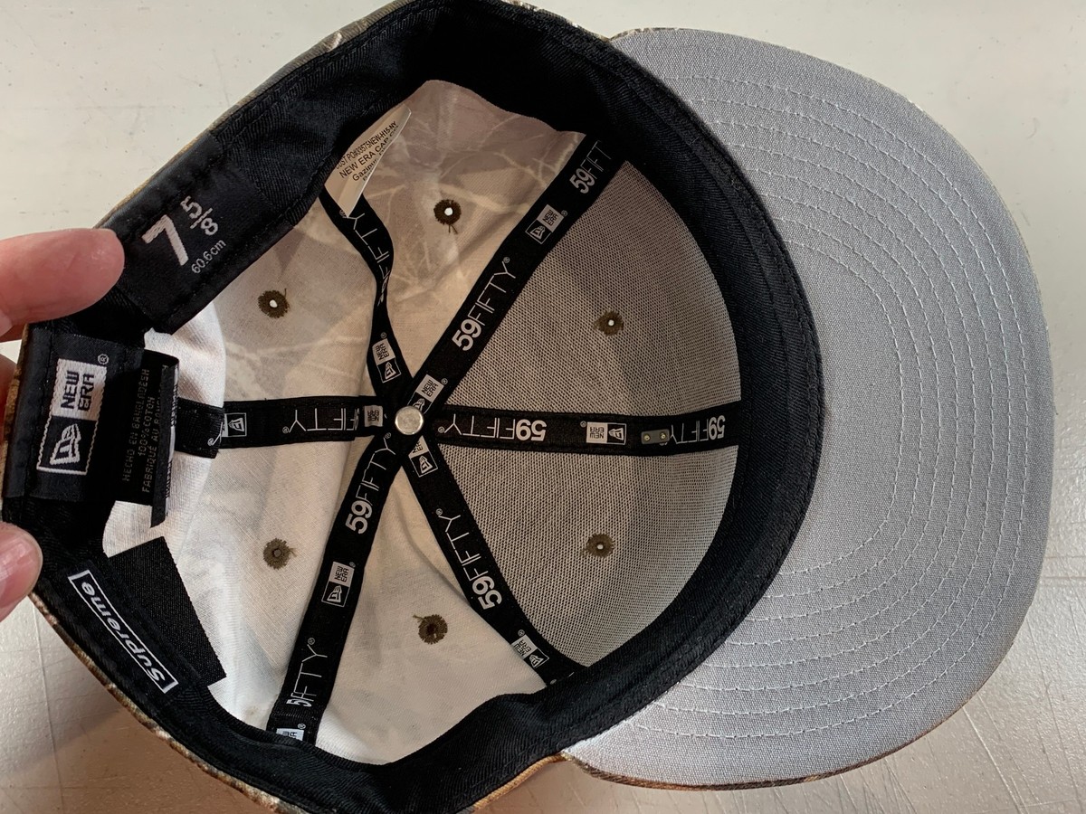 Fitted 7-5/8 New Era 59Fifty x Supreme Hat Cap Camo w/ Red S Logo