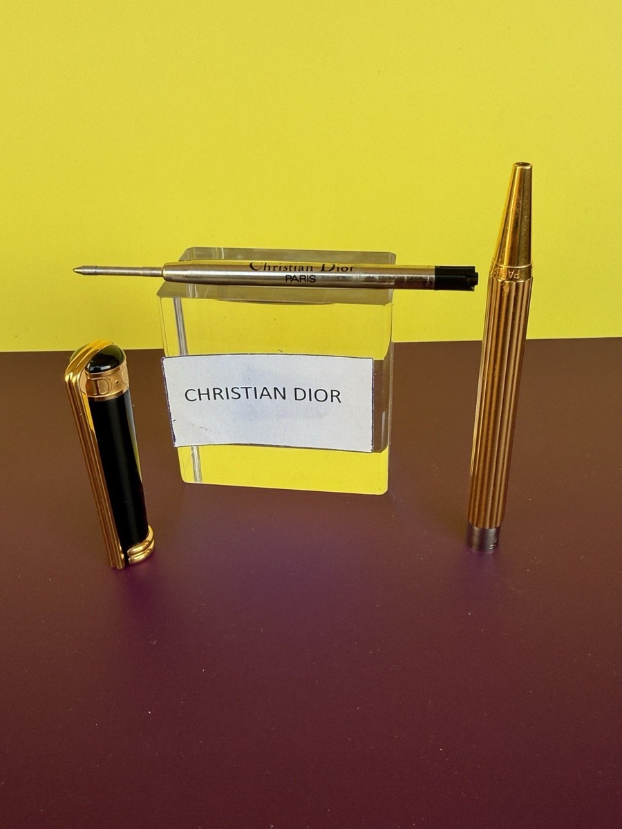 Authentic CHRISTIAN DIOR STYLOS Ballpoint Pen Black Lacquer With