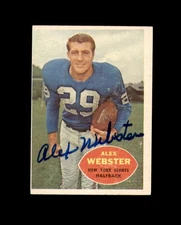 Alex Webster Signed 1960 Topps New York Giants Autograph