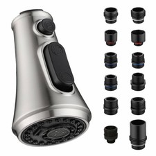 Kitchen Faucet Head Replacement with 12 Adapters, 4 Functions Kitchen Faucet ...