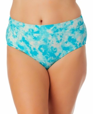 California Waves Swim Bottoms Sunkissed Sunrise Turquoise, Tie-Dye, 1X