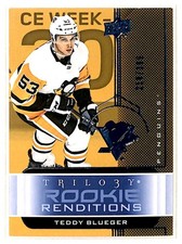 2019-20 Rookie Renditions Blue Teddy Blueger 210/399 Pittsburgh Penguins #RR-15