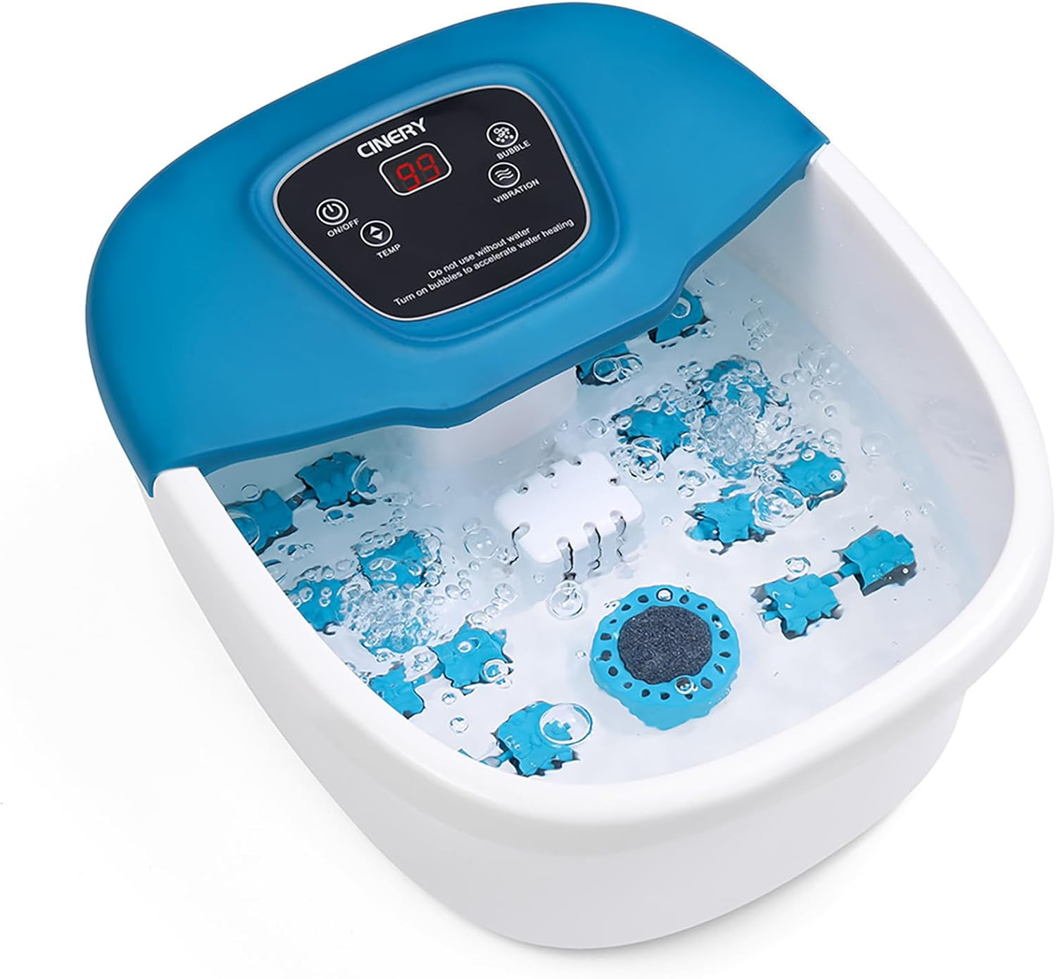 Cinery Foot Spa Bath Massager with Heat, Bubbles, Vibration 