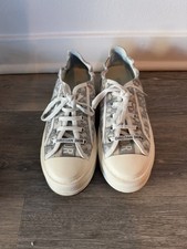 Christian Dior Walk'n'Dior Stone Gray Oblique Canvas Low Top Sneakers Sz 38