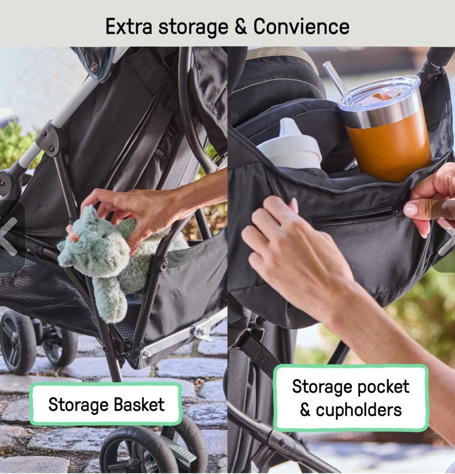 Ingenuity 3D Mini Convenience Umbrella Stroller Lightweight Compact Fold Slate - Image 3 of 4