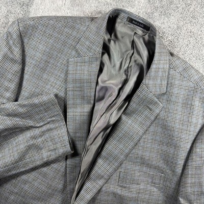 Lauren Ralph Lauren Blazer Men's 50R Gray Houndstooth Wool Slik Sport Coat