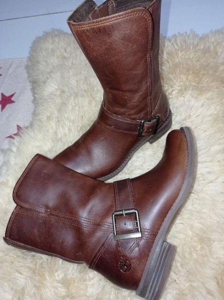 Women Timberland Boots Brown Leather 36 #NY8Y