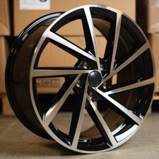 19"golf r d black alloy wheels vw golf audi/vw/s3/t4/a4/a3/a6/skoda/seat + tyres
