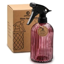 Glass Spray Bottle - 13.5oz Handheld Mister with Adjustable Nozzle for Plants