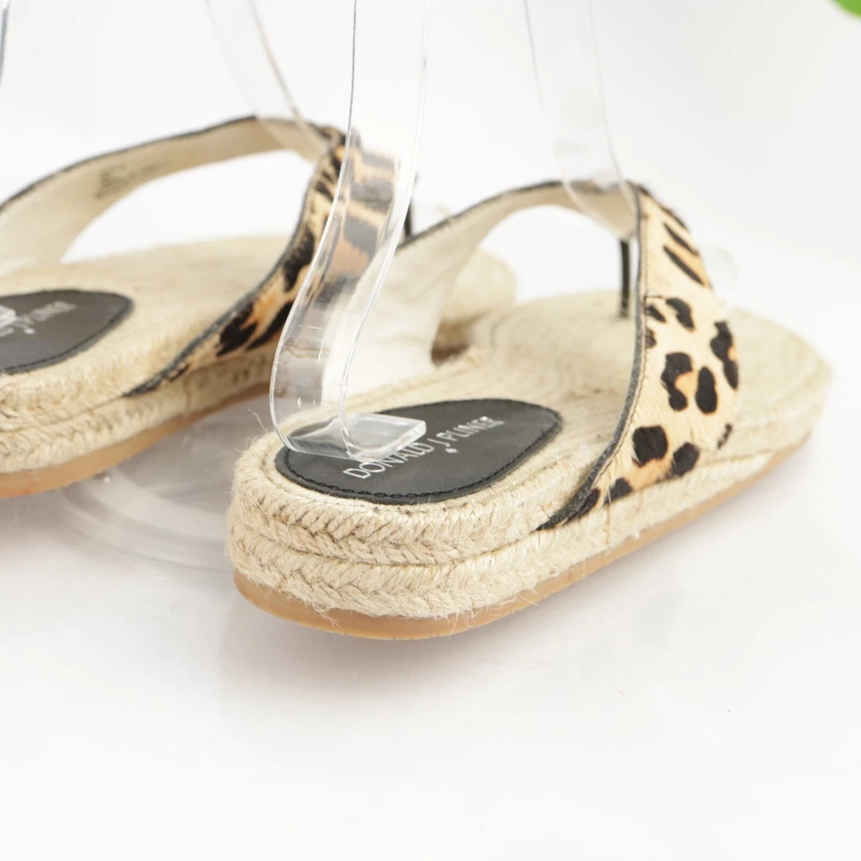 Donald Pliner Mujer Kyla Sandalia Talla 8 Marrón Leopardo Pelo Poni Tanga Zapato Deslizable Foto 4 de 4