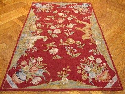 3x5' Red Needlepoint Rug #PIX-6098