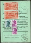 FRANCE: Final reshipment card with various stamps