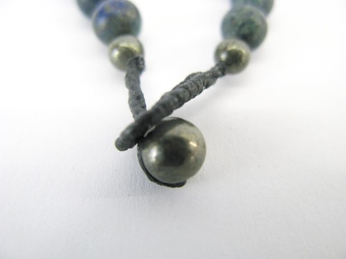 Azurite Fluorite Halskette, echte Natursteine Heilsteine Edelsteine, Modeschmuck - Bild 5 von 10