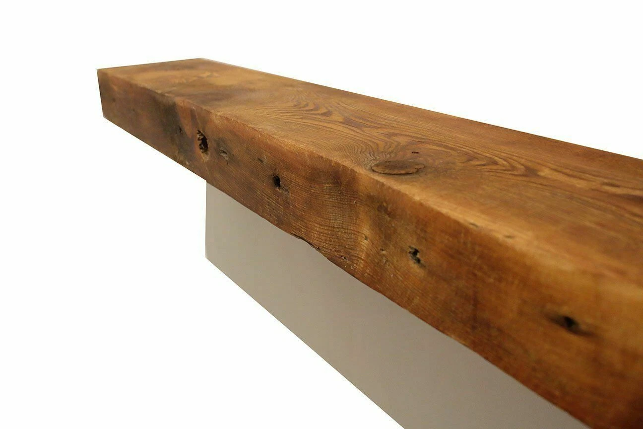 Rustic Barnwood Floating Mantel Shelf - Reclaimed Barn Wooden Beam - 3x7
Opens in a new window or ta