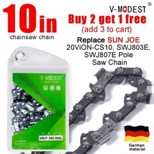 Replace 10" SUN JOE 20ViON-CS10 SWJ803E SWJ807E Pole Saw Chain 3/8"LP .050" 40DL