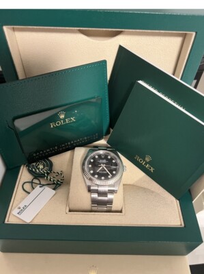 Rolex Datejust 41 126334 18K Gold Steel Black Diamond Oyster Watch Dec 2022