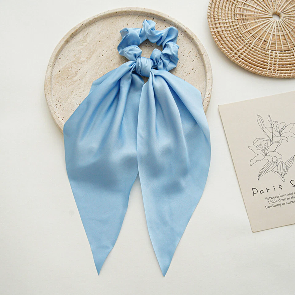 Bufanda elástica cola de caballo moño cuerdas elásticas para el cabello corbata cinta corbata prohibición↔ Foto 4 de 4