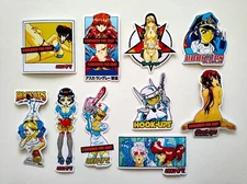 HOOK UPS Vinyl Sticker Lot REPRODUCTIONS (10 Stickers) SET 8 skate anime hentai
