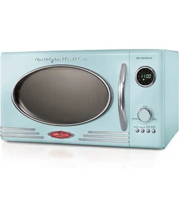 Nostalgia Retro Large 0.9 Cu Ft, 800-Watt Four à micro-ondes de comptoir Aqua (a)