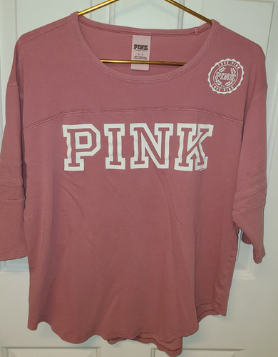T-shirt Victoria's Secret – Rose Loves NYC, Encolure Creuse, Manches Courtes (Neuf)