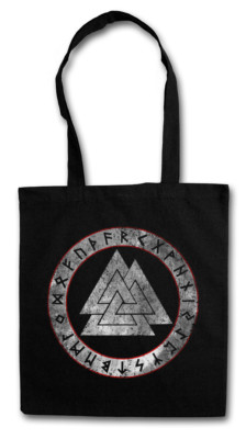 VALKNUT RUNES STOFFTASCHE Wotansknoten Odin Thor Loki Midgard viking Rune