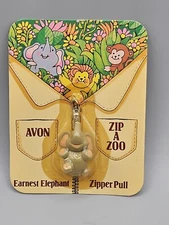VINTAGE AVON ZIP A ZOO EARNEST ELEPHANT ZIPPER PULL CHARM 1983 NEW /WRONGWAY052