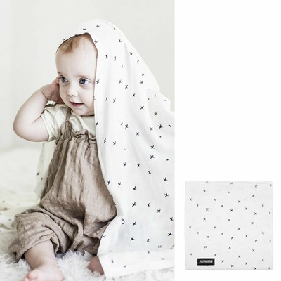 Dono and Dono Silky Smooth Bamboo Cuddle Blanket 41 x 41 Inch - Mono Birds