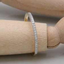 Ring Damen Gold Halbmemoire mit 0,08ct G-si Diamant in 750/18K Gelbgold Gr. 54