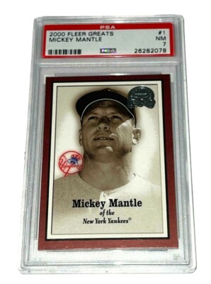 MICKEY MANTLE 2000 FLEER GREATS #1 PSA 7 NM BASEBALL TRADING