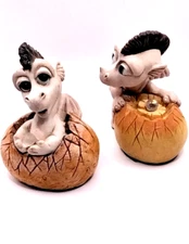 Vintage World of Krystonia TOKKEL Baby Dragon Hatching & TOKKEL ALL MINE England