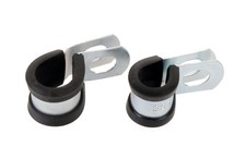 PVC Lined Mild Steel P Clips / Fixings for Hydraulic Hose / Pipe / Cables