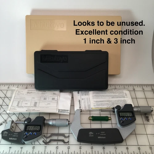 Mitutoyo 293-344 / 293-346 IP65 Digital Outside Micrometer Sets 0-1" / 2-3"
