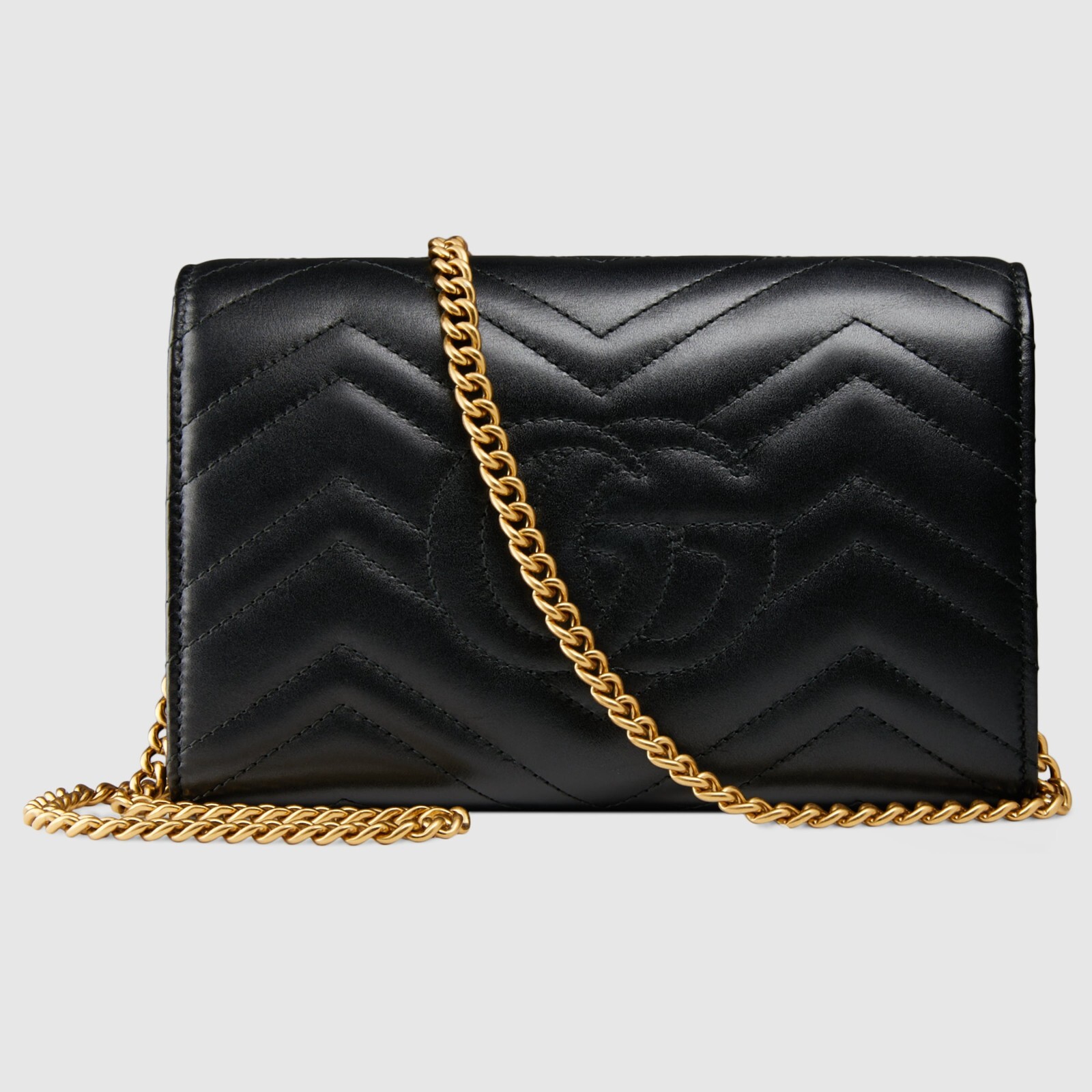 GUCCI GG Marmont $1900 Black Leather Chain Wallet Bag New And Authentic image 3
