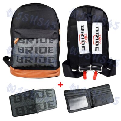 New Bride Gradation Racing Seat Cloth Backpack BLACK Harness Strap Fabric Wallet