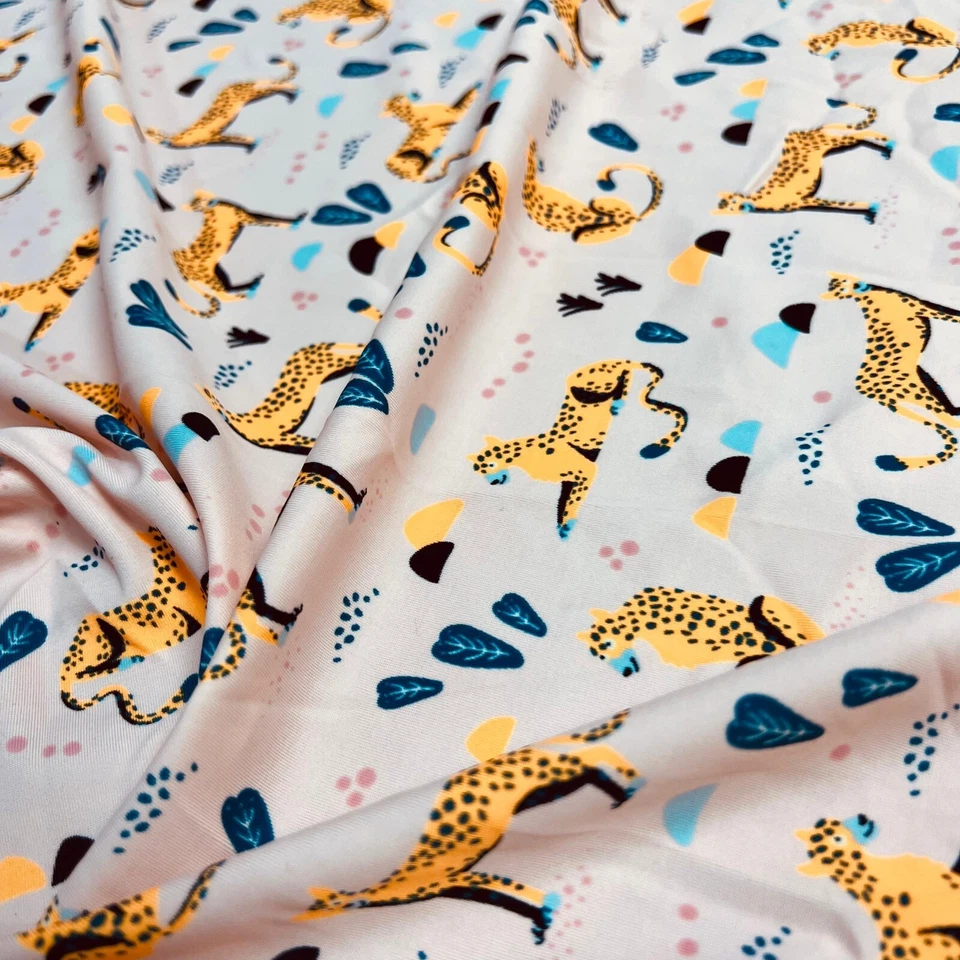 Tigers background Baby Pink Print Nylon Spandex Fabric 4 Way Stretch - Image 2 of 4