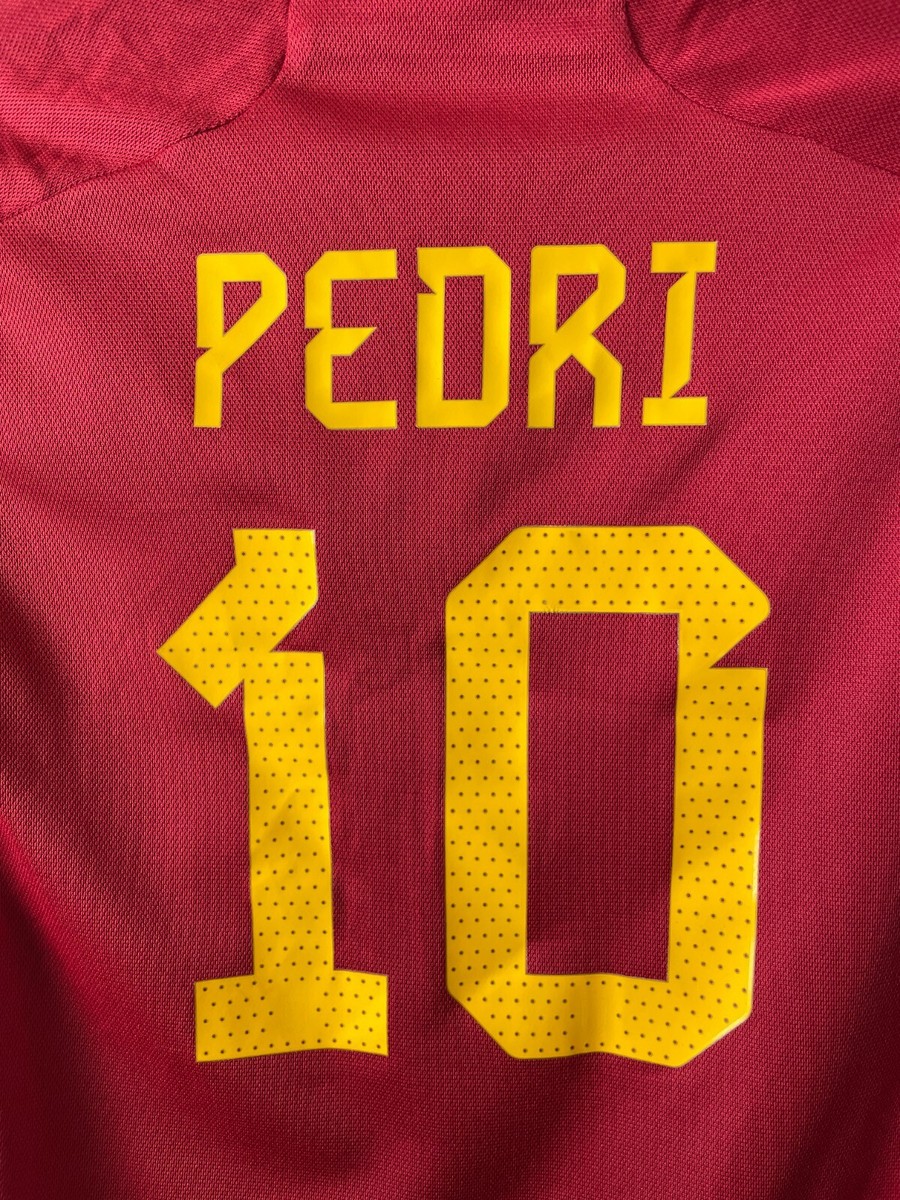 PEDRI #10 SPAIN TEAM JERSEY HOME FOOTBALL SOCCER JERSEY