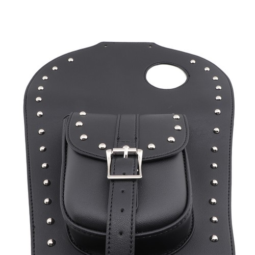 For Honda Shadow VT1100C C1 1987-1996 Black PU Leather Tank Cap Panel Cover Bag - Picture 8 of 9