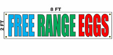 FREE RANGE EGGS Banner Sign 2x8 for Store Farm Stand Market Chicken Duck