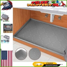 Modern 34"x22" Kitchen Sink Mat with Liquid Containment - Ideal for Cabinets