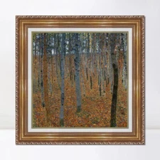 Framed Canvas Giclee Print Beech Grove by Gustav Klimt Wall Art Home Decorations