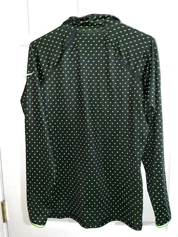 Nike Pro Dri-fit quarte zip pullover womens L  Black yellow polka dots colorful - Image 2 of 4