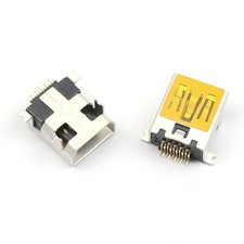 100Pcs Mini USB Connector 10 Pin 10P Female Type B SMT SMD Socket Port Flat