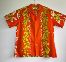 Vintage Marie Ah You Couture Papeet Tahiti Men's Aloha Shirt Size L