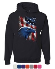 American Bald Eagle Hoodie American Flag 4th of July Patriotic Sweatshirt