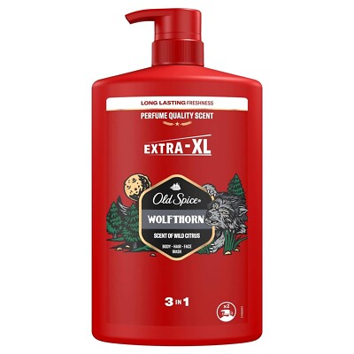   Old Spice WOLFTHORN Duschgel Shampoo Shower Gel Herren Körper Haar XXL 1000ml 