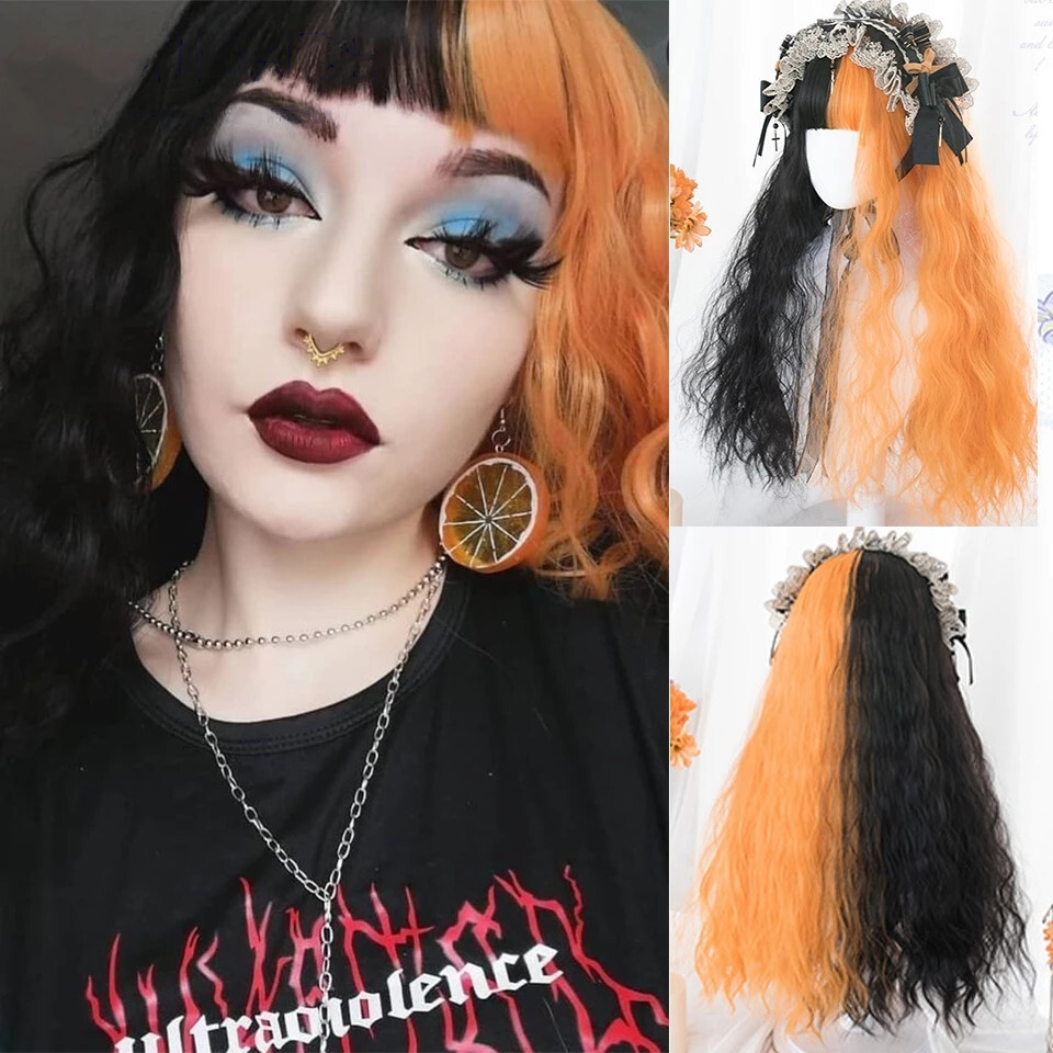 Half Black Half Orange Hair