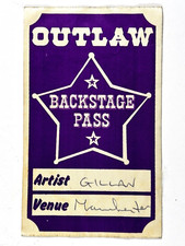 Deep Purple Gillan Pass Ticket Original Cloth Pass Manchester Apollo Early 1980s