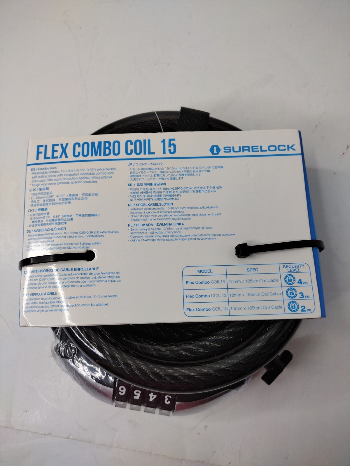 Giant 520000015 Surelock Flex Combo Coil Combination Bike Lock 15mm