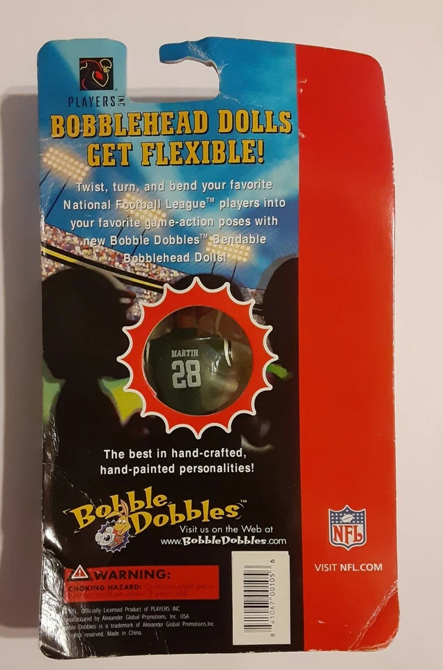 可弯曲摇头公仔柯蒂斯·马丁 #28 纽约喷气机队球员公司收藏物品 — 第 2/2 张图片