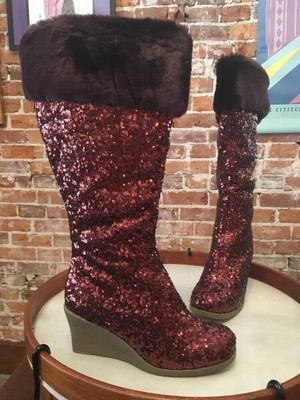 joan boyce sequin boots